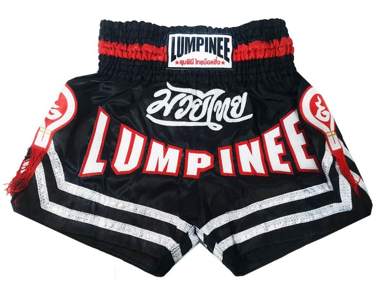 Kanong」キックボクシングショーツ : LUM-036-黒 | Boxingjapan.com