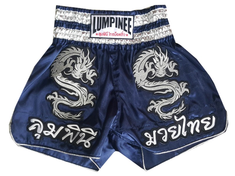 Kanong」キックボクシングショーツ : LUM-038-紺 | Boxingjapan.com